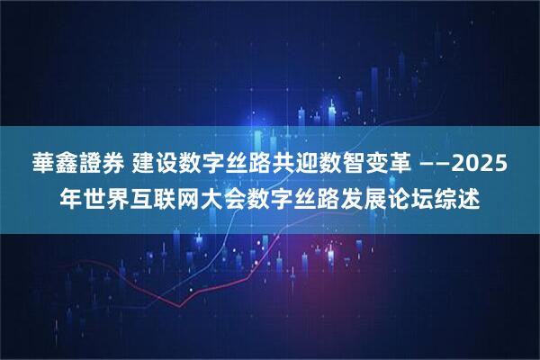 華鑫證券 建设数字丝路共迎数智变革 ——2025年世界互联网大会数字丝路发展论坛综述